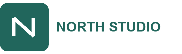 Fictional North Studio logo with a green N symbol
